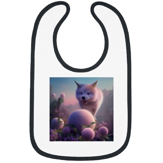 Cute Fluffy Fuzzy Soft Dog Samoyed Collie Husky Shepherd Hue Bibs