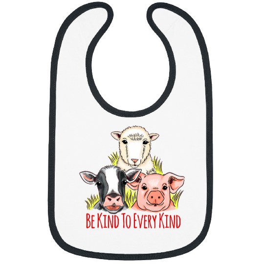 Sheep Lover Farm Animals Cow Pig Sheep Vegan Bibs