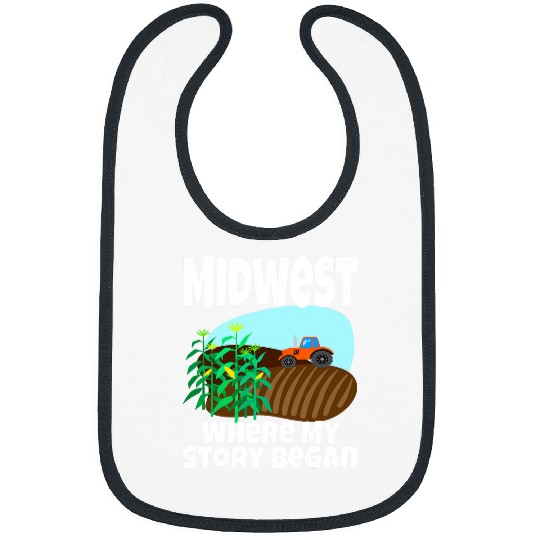 Lacrosse Gift Midwest Where My Story Began Farming Farmer Tractor Corn Bibs