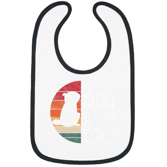 Lacrosse Gift My Spirit Animal Is A Beaver Beaver Lover Retro Bibs