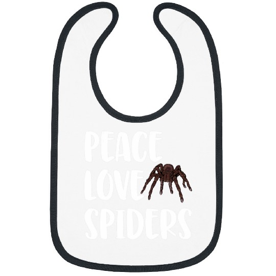 Peace Love Spiders   Funny Halloween Spider Tees Insects Bibs