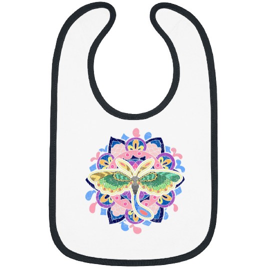 Spiritual Yoga Flow Pilates Meditation Dragonfly Mandala Bibs