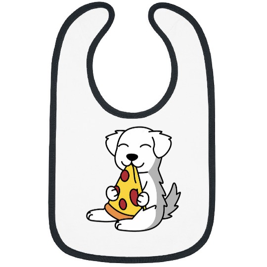 Great Pyrenees Eating Pizza Dog Bibs