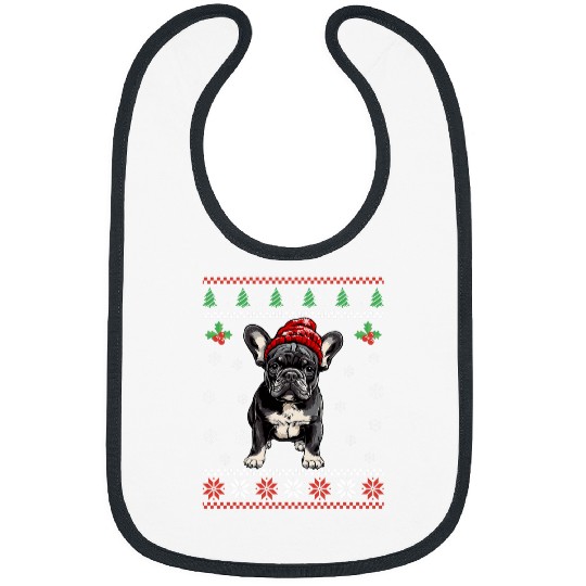 French Bulldog Ugly Christmas Sweater xmass for Adults Kids 1 Bibs