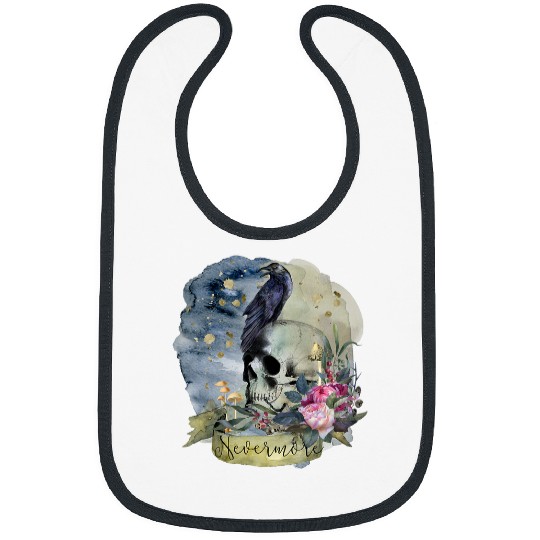 Nevermore Edgar Allen Poe Halloween Crow Trendy Fun Bibs
