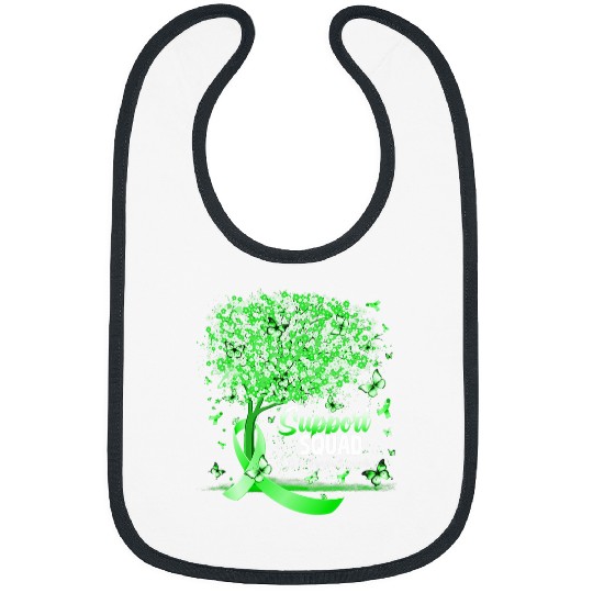 Support Squad Butterfly Lime Green Ribbon Lyme Disease Bibs