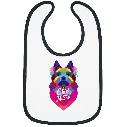 Mens Yorkshire Terrier Chic Magnet for Yorkie Dog Dad for Men Bibs
