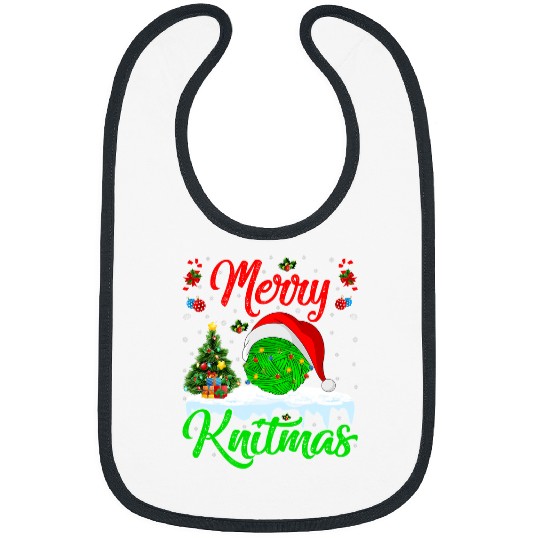 Knitting Yarn xmass Tree Lights Santa Merrymasting Christmas 27 Bibs