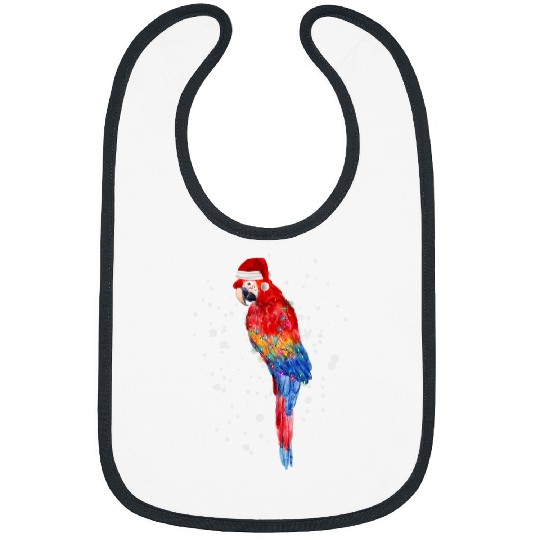 Parrot Santa Hat Christmas Lights Funny xmass Lover Bibs