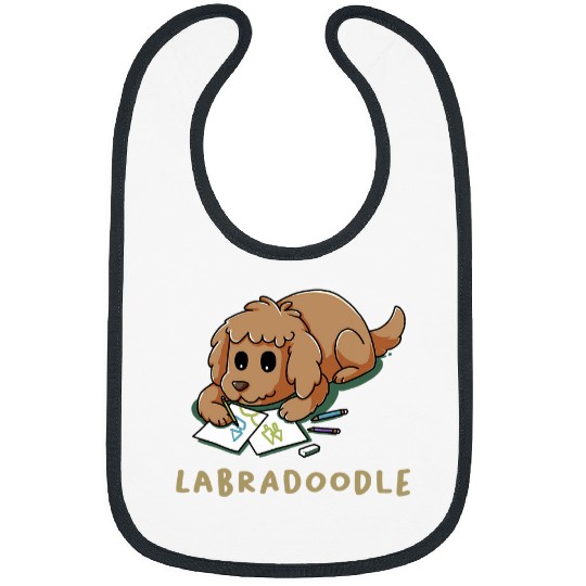 Labradoodle Funny Pet Labrador Poodle Dog Lover Artist Puppy Bibs