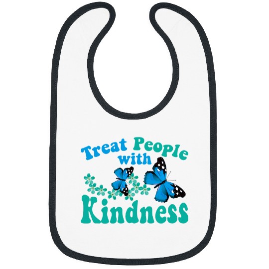 Treat People With Kindness Butterfly Flower Bibs