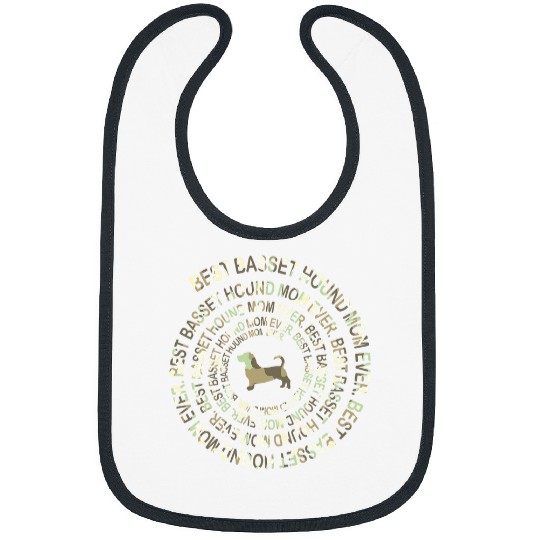 Flag US Camo Basset Hound Dog Mom Ever Spiral Dog Lover Bibs