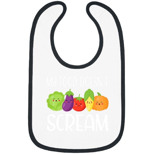 Lacrosse Gift My Food Doesnt Scream Funny Vegetarian Vegetable Veggie Bibs