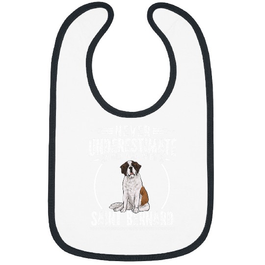 Mens Saint Bernard Dog Owner Old Man St  Bernard Dad Bibs