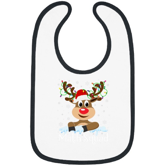 Math Teacher Squad Reindeer Christmas Teacher xmass Lights Bibs