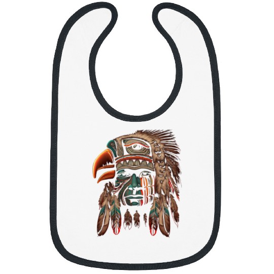 Macaw Native American Indian Northwest Tribal Graphic Tee Bibs