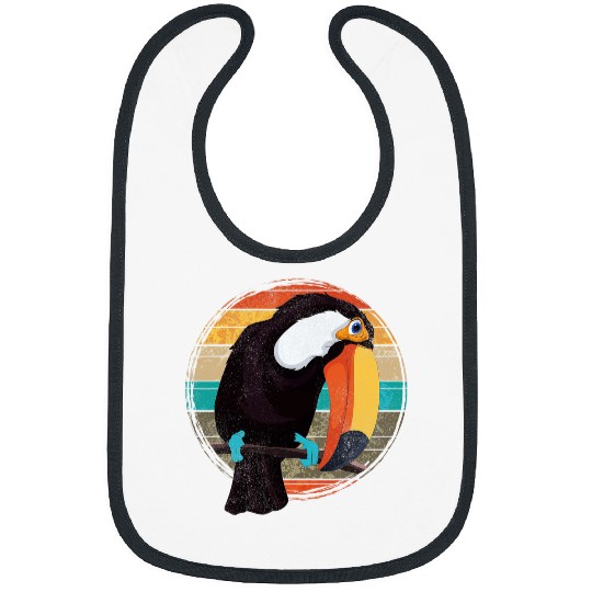 Tropical Animal Rainforest Bird Lover Retro Toucan Bibs