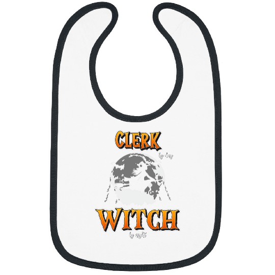Halloween Clerk Witch Funny Cute Cashier Women Girls Bibs