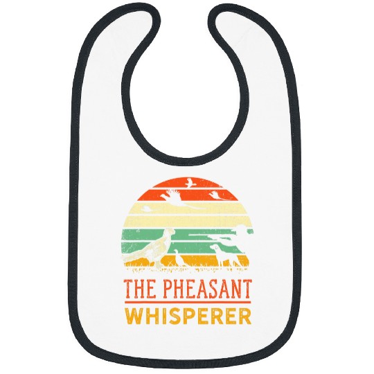 Pheasant bird hunting funny whisperer hunter Retro sunset Bibs