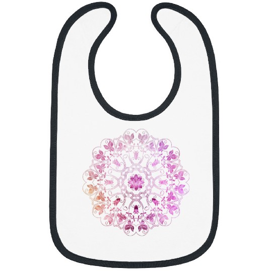 Geometry Pink Meditation Mandala Sacred Yoga Mantra Om 1 Bibs