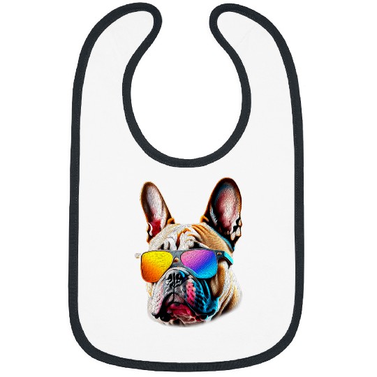 French Bulldog With Sunglasses Frenchie Dog Puppy Lover Bibs