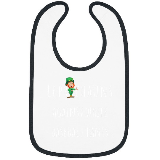 Leprechauns against white baseball pants Softball slogan Bibs