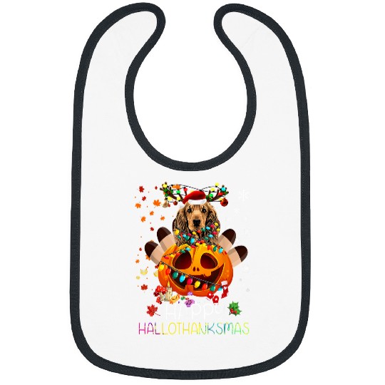 Dog Cocker Spaniel Happy Thanksgiving Halloween xmass Pajama 79 Bibs