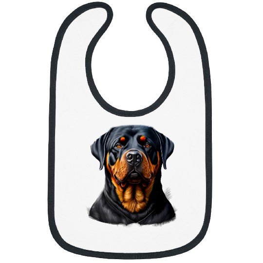 Dog Rottweiler Lover Rottie Portrait 67 Bibs