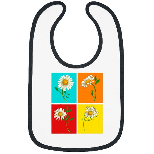 Nature Botanical Garden Flower Blossom Pop Art Daisy Bibs