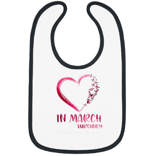 March Wear Burgundy Butterflies Multiple Myeloma Awareness Bibs