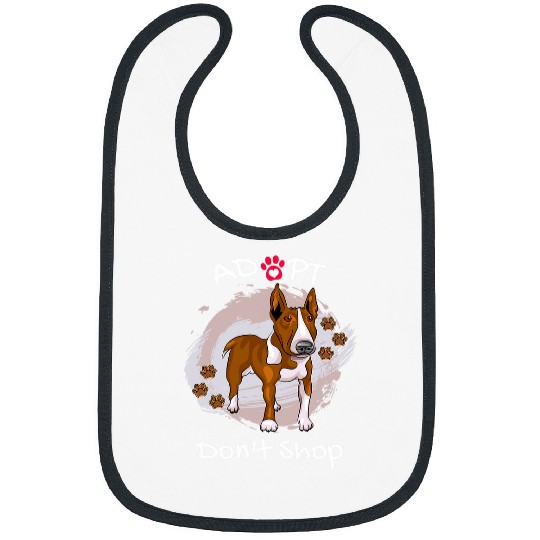 Cute Bull Terrier Dog Adopt Dont Shop Puppy Paws Art Bibs