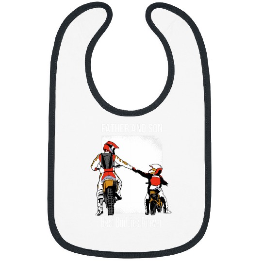 Mens Father and son bests friends on the motorcycle for Fathers Day Bibs