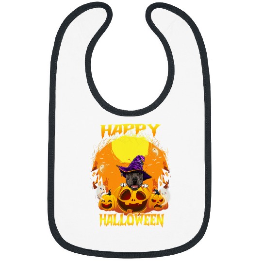 Funny Bully Halloween Costume Witch Pitbull Dog Lover 301 Pitbull Dog Bibs