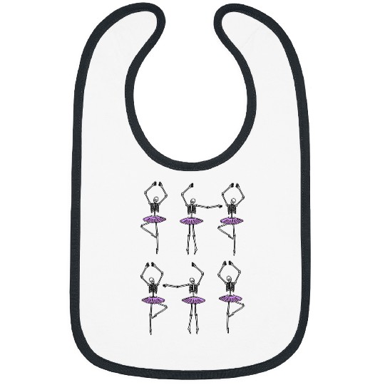 Skeletons Ballerinas Cute Ballet Dance Dancing Halloween 2 Bibs