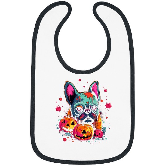 French Bulldog Zombie Halloween Costume Dog Lover Puppy Bibs
