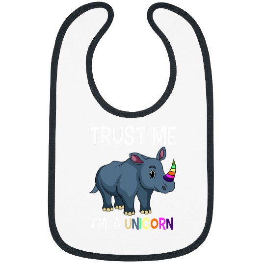 Trust Me Im A Unicorns Funny Chubby Rhino Rhinoceros Unicorn Bibs