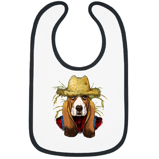Dog Basset Hound Farmer Farming Agriculture Pet Dog Lover 123 Bibs
