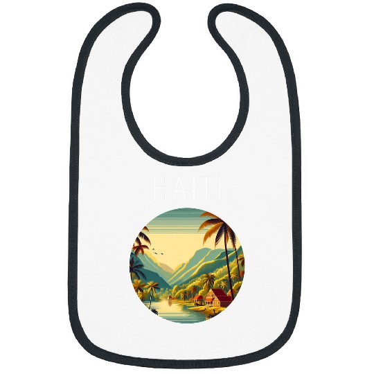 Haiti scenery Art Deco Bibs