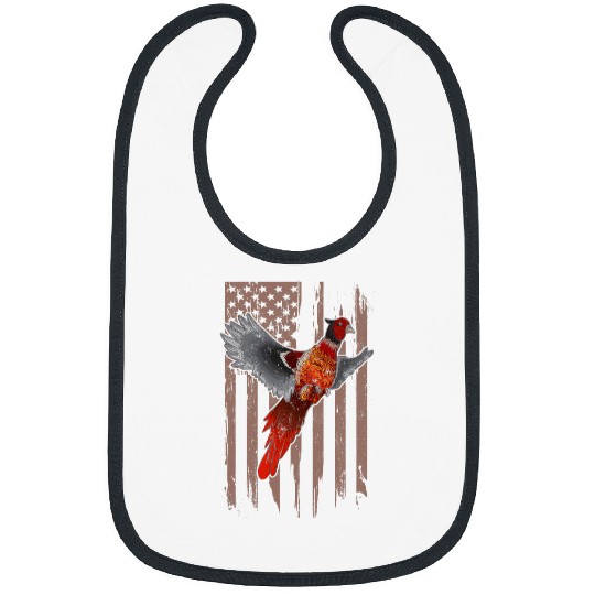 Pheasant Bird Hunting American Flag Bibs