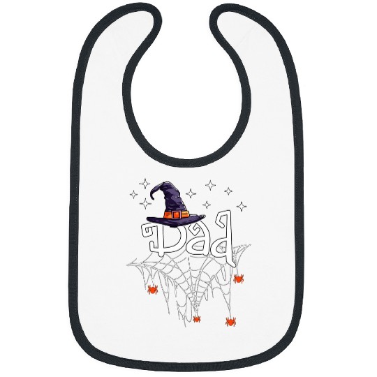 Mens Halloween Family Matching Outfit Dad Spider Web Witch Hat Bibs