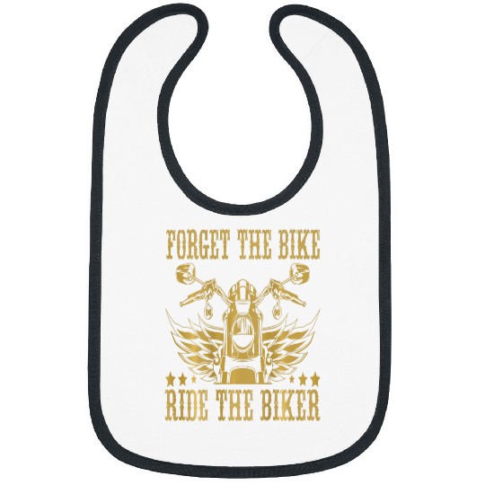 Forget Bike Ride Biker Motorcycle Angel Wings Back Print Bibs