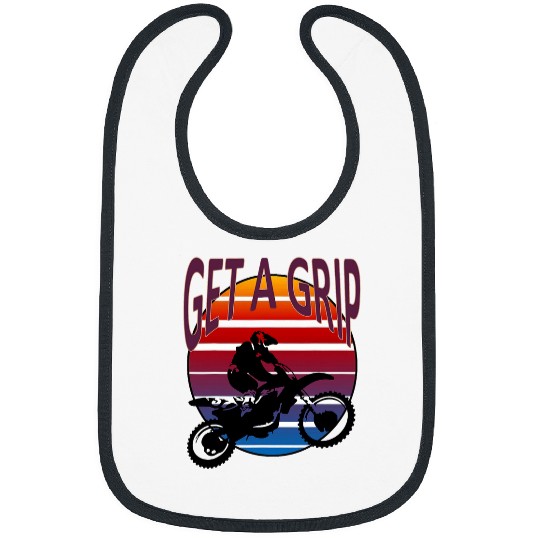 Get A Grip Motor X Dirt Bike Retro Sunset Art Bibs