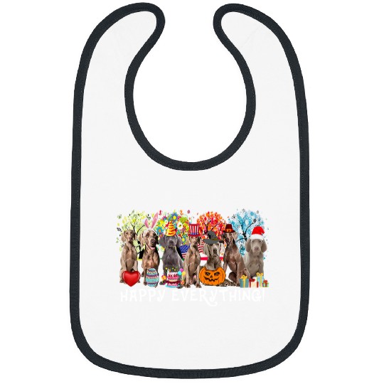 Happy Everything Weimaraner Dog Seasons All Year Tree Lover40 Bibs