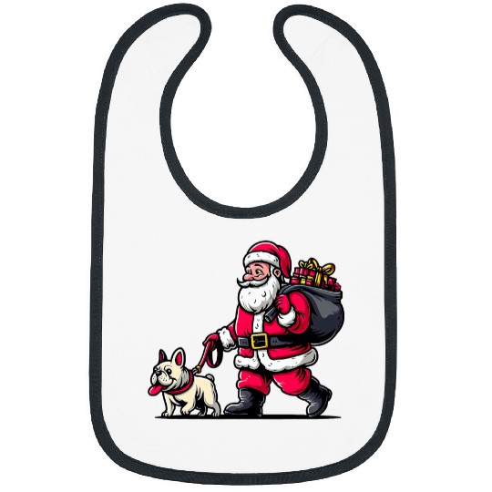 Cream French Bulldog Santa Claus Funny Dog Christmas Bibs
