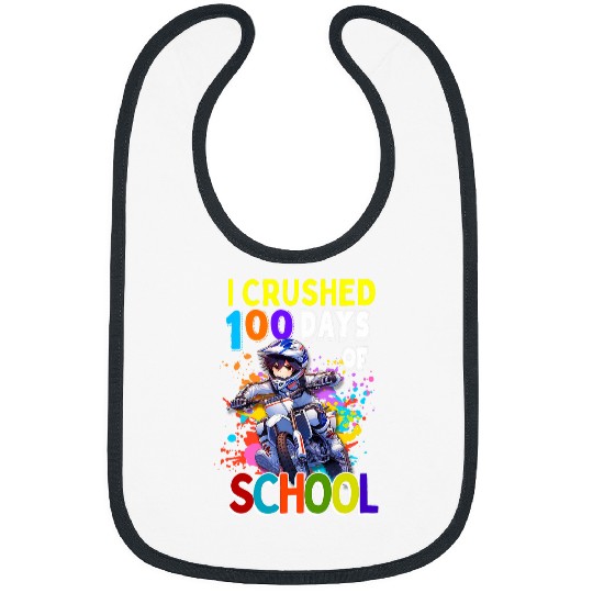 I Crushed 100 Days Of School Dirt Bike For Boys 2 Bibs