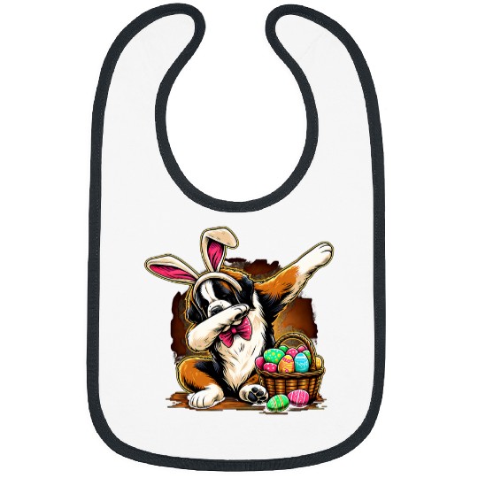 Dabbings Easter Bunny Saint Bernard Dog Bibs