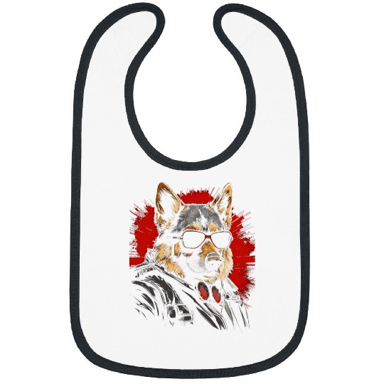 Cool Motorcycle Dad Biker Dog German Shepherd Dad Rider Bibs