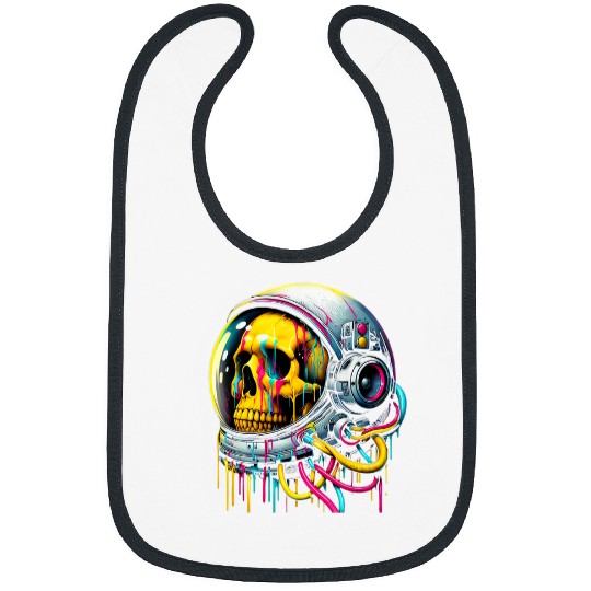 Discover Rainbow Astronaut Skull Space Lovers Cool Graphic Tee 6 Bibs