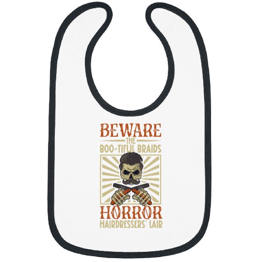 Horror Barber Spooky Hairdresser Hairstylist Hair Salon Hair 7 Bibs