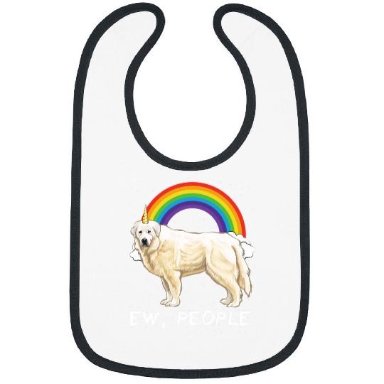 Rainbow Great Pyrenee Ew People Unicorns Dog Bibs